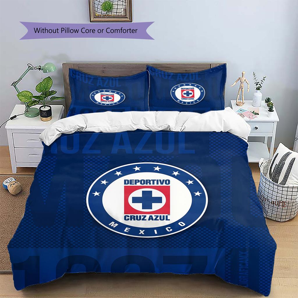 Cruz Azul Pattern Bedding Home Decoration Birthday Gift (1 * duvet cover + 2 * pillowcase, without core)