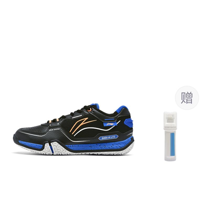 

Li Ning Saga 3LITE Cushioning Slip Resistant Abrasion Resistant Support Rebound Low top Badminton Shoes Unisex Black AYTV003-2 40