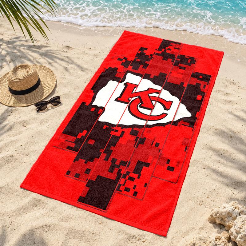 Kansas City Chiefs Beach Towel Quick Dry Sand Free Lightweight Beach Towels for Travel Swimming Camping