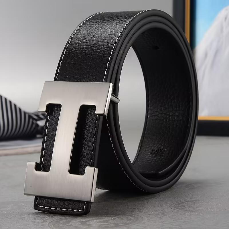 Klassieke Herenleren Riem, Business Casual Tailleband, Letter Trendy Mode Veelzijdige Gesp Riem, Vakantiecadeau