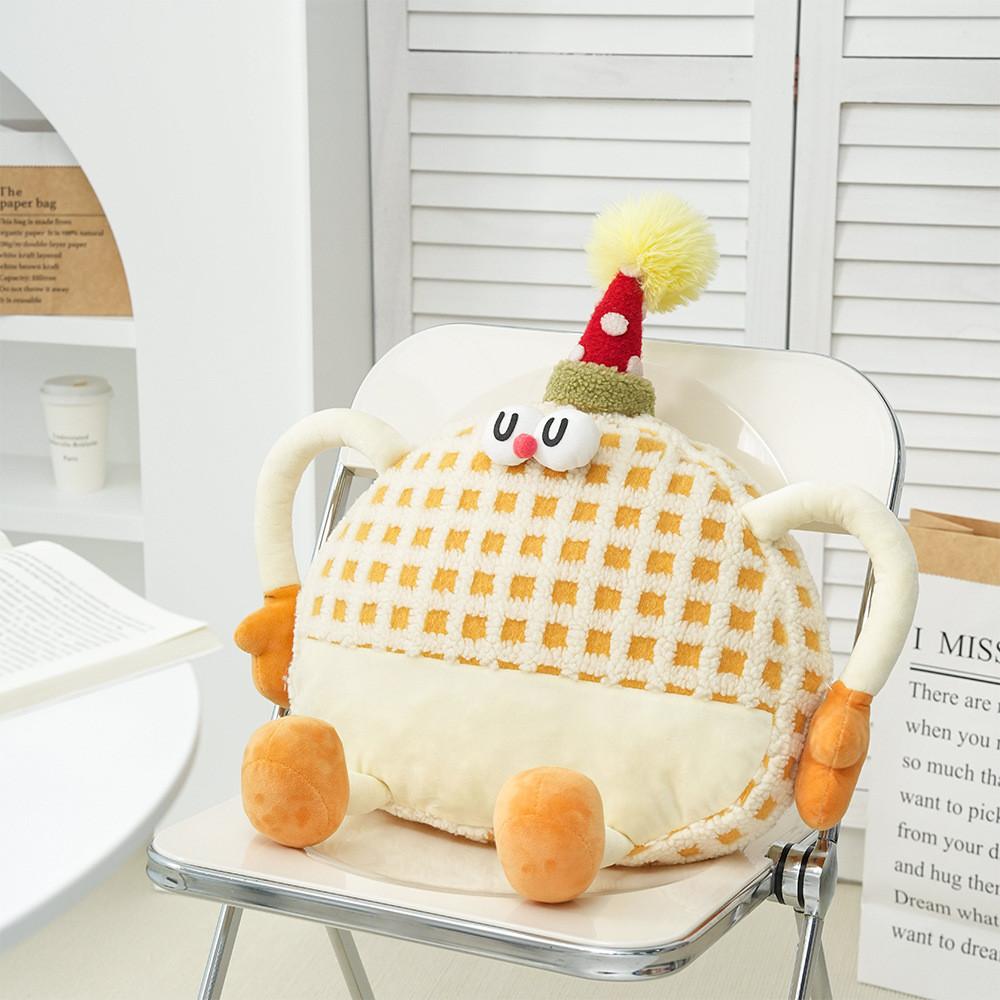 Cartoon Monster Plush Cushion With Soft Sherpa Cover For Lounge And Bed Decor