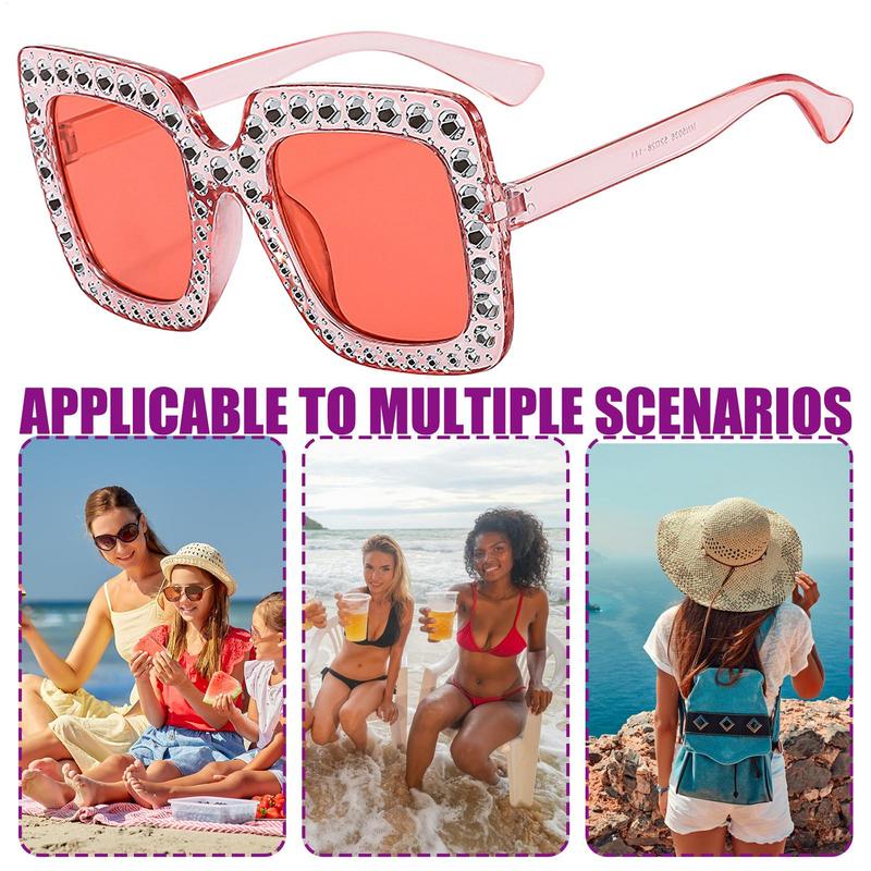 Women Fashion Rhinestone Sunglasses Steampunk Vintage Rhinestone Sunglasses Lens Sun Glasses Shades for Female