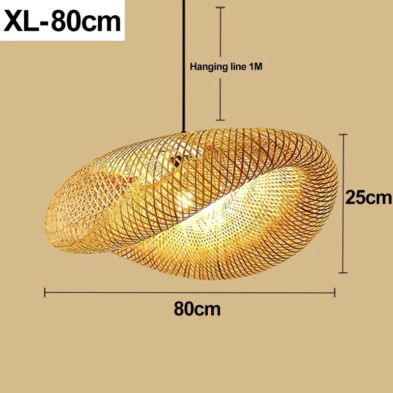 Led Pendant Lamp Ceiling Chandelier Bamboo Weaving Lights for Living Room Dining Handmade Modern Art Rattan Lampshade Restaurant