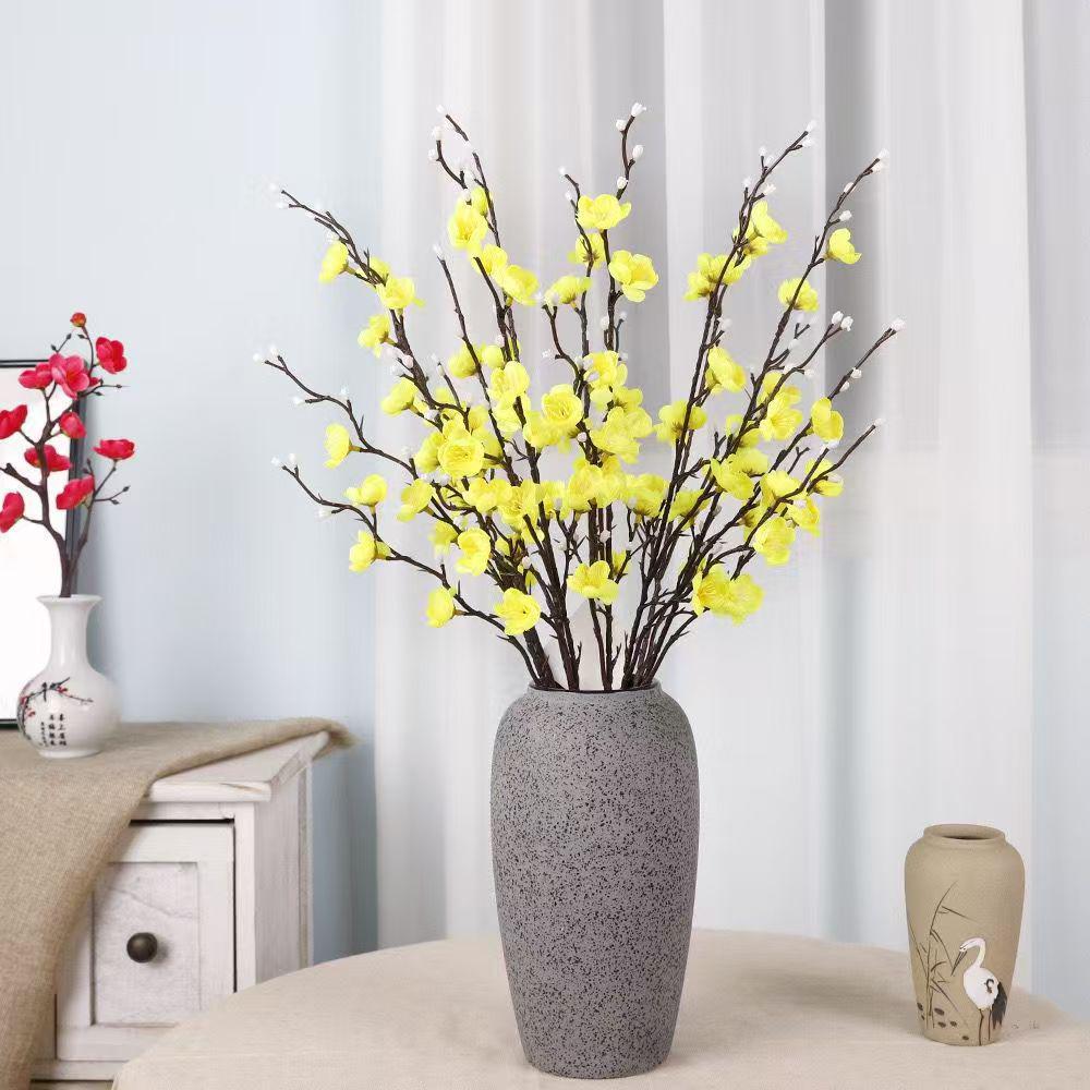 Mini Plum Blossom Silk Flower Arrangement for Home Decor