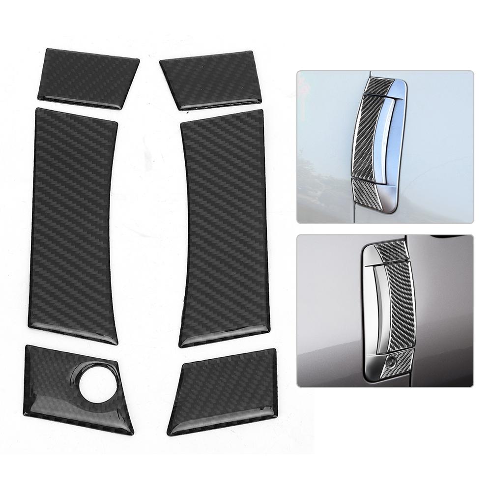 6Pcs Set Carbon Fiber Exterior Door Handle Trim Covers Fit for Nissan 350Z COUPE 2003‑2009RHD