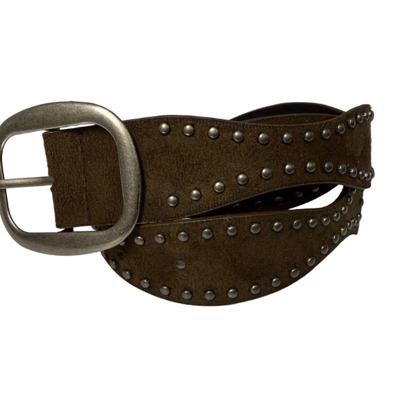 Retro Double-row Rivet Belt Women's Wide Waist Seal Decorative Belt