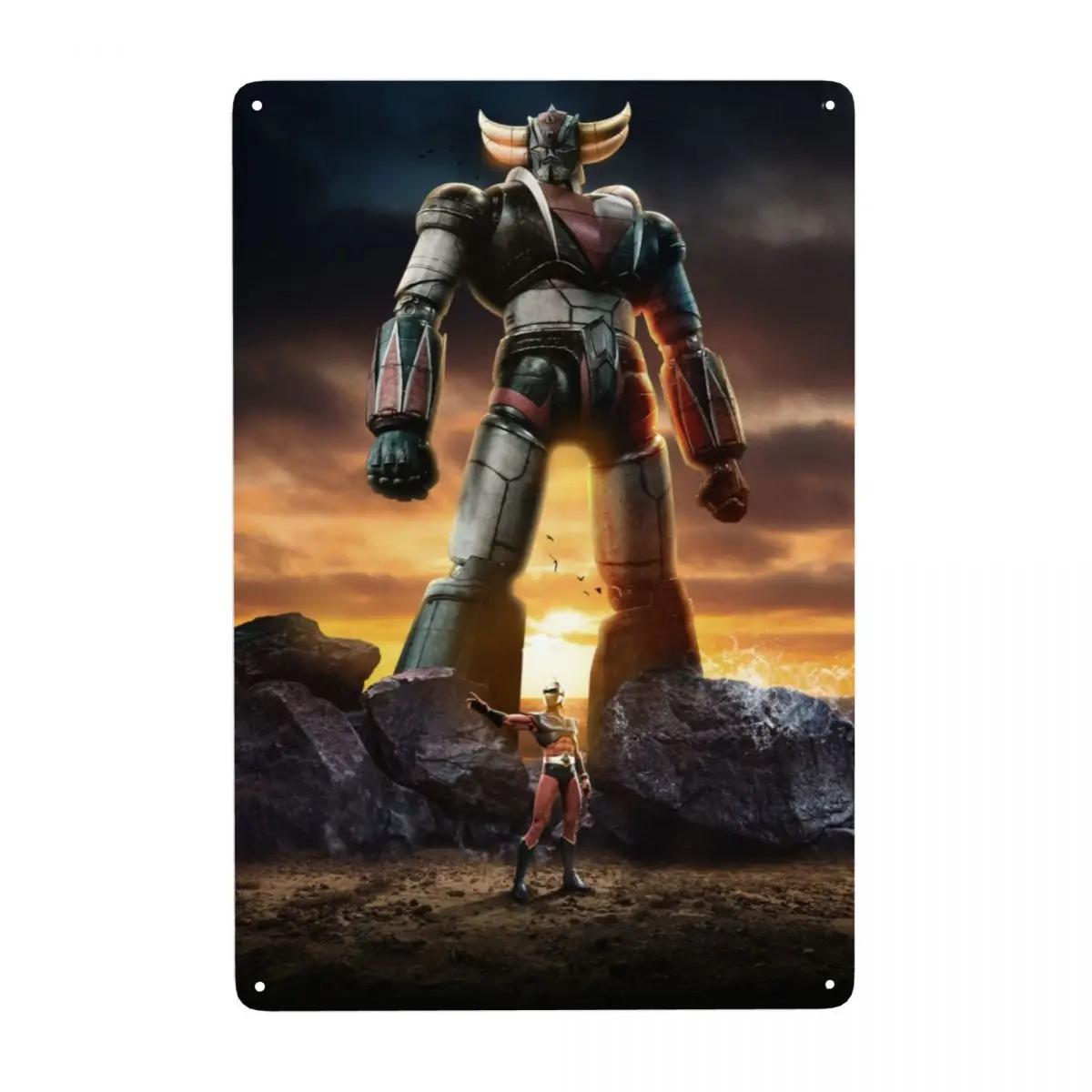 

Vintage Mazinger Z Mad Robot Metal Sign Personalized Grendizer Anime Manga Tin Plaques Cafe Wall Decor Decorative Art 20x30cm（7.8x11.8inch）