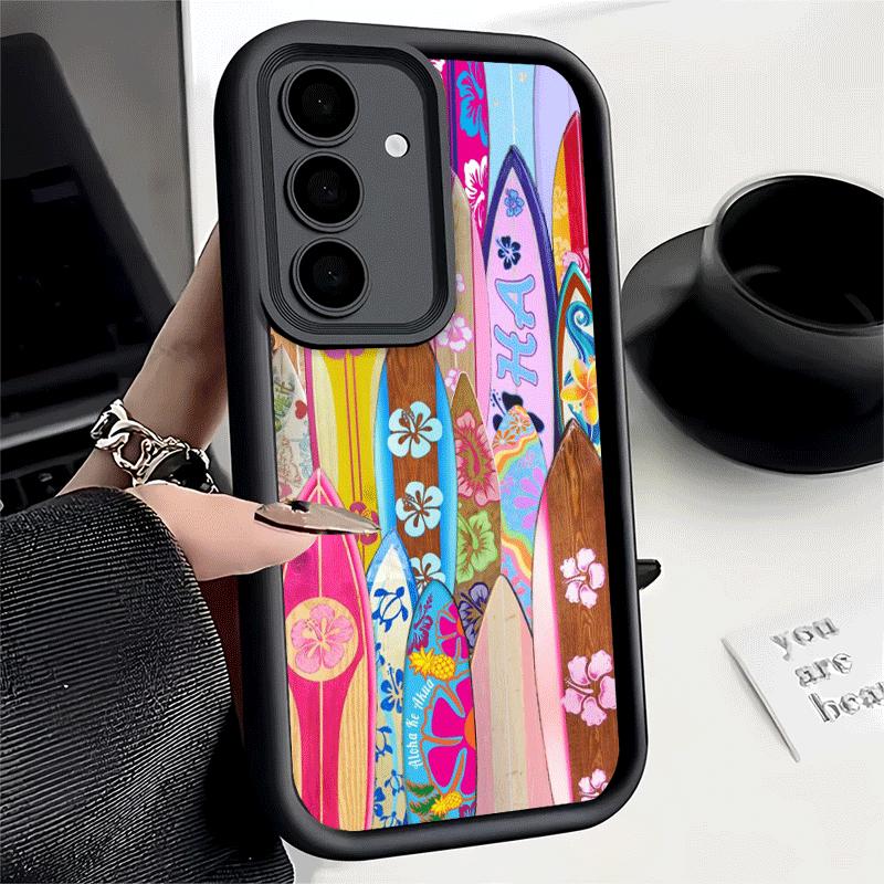 Phone Case for Samsung Galaxy A17 A16 A15 A14 A13 Surfboard Surfing Surf Summer A56 A36 A26 A55 A35 A25 A54 A34 A24 A53 A33 A23
