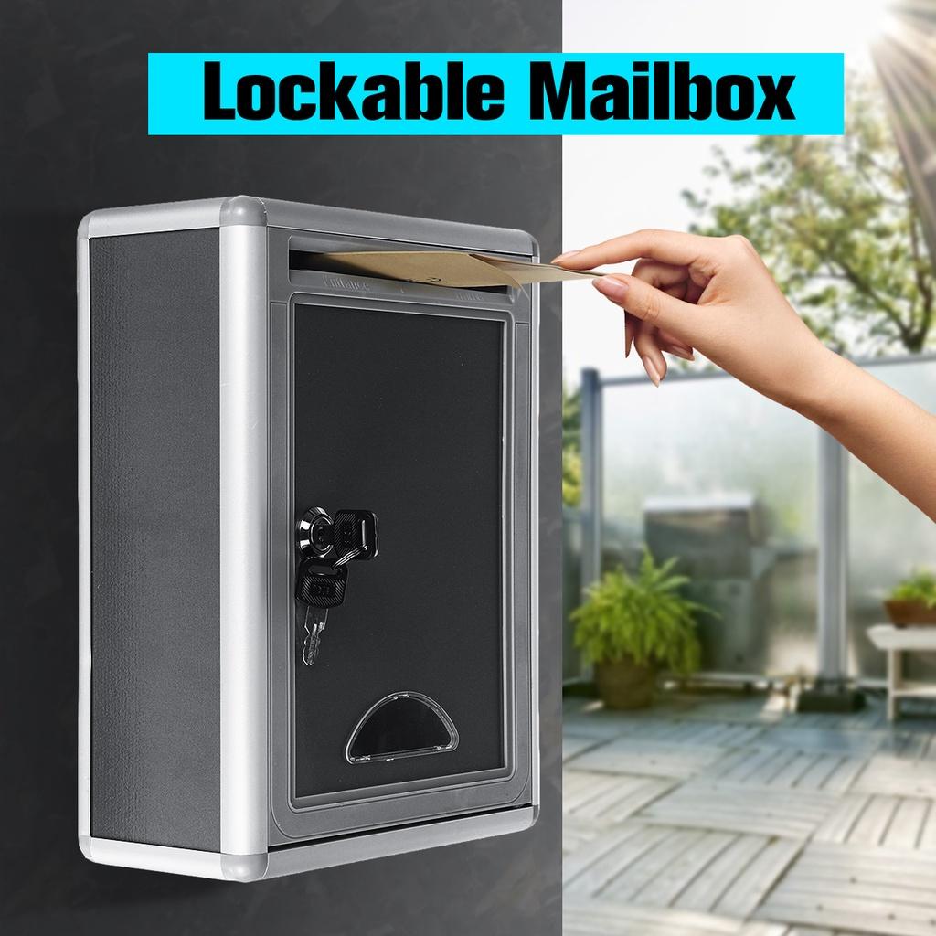 Outdoor Security Locking Mailbox Letter Box Suggestion Box Newspaper Mail Letter Post Home Garden Aluminum Alloy Mailbox