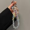 Luxury Bling Crystal Love Heart Pendant Beaded Strap For iPhone Bag Key Bag Girl Phone Chain Bracelet Hanging Ring Cord Jewelry