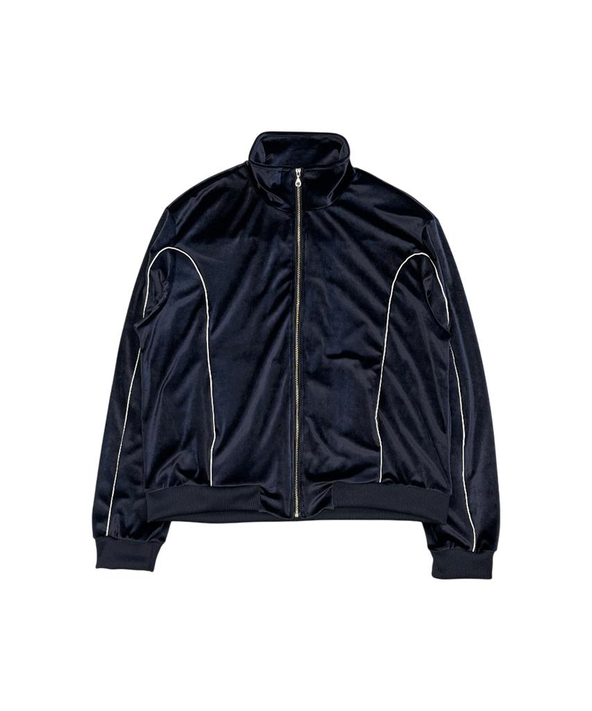 Losttownsupply Raw Velvet Zip-Up Jacket Navy