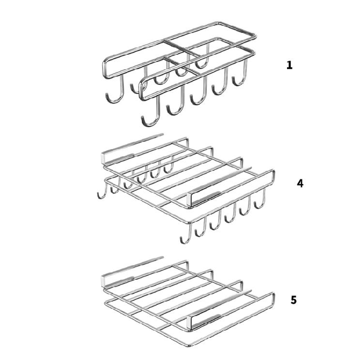 Space Saving Kitchen Wall Mount Rack For Pot Lid Storage Stainless Steel Hook Shelf With Strong Load Capacity