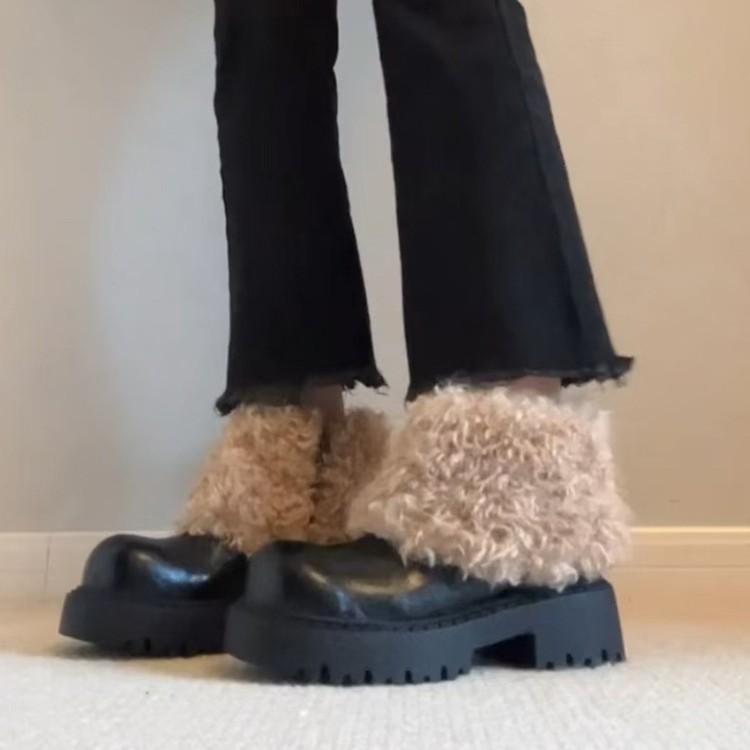 ~ Cm thick-soled short boots women's winter plush furry art raw Martin boots snow boots keep warm