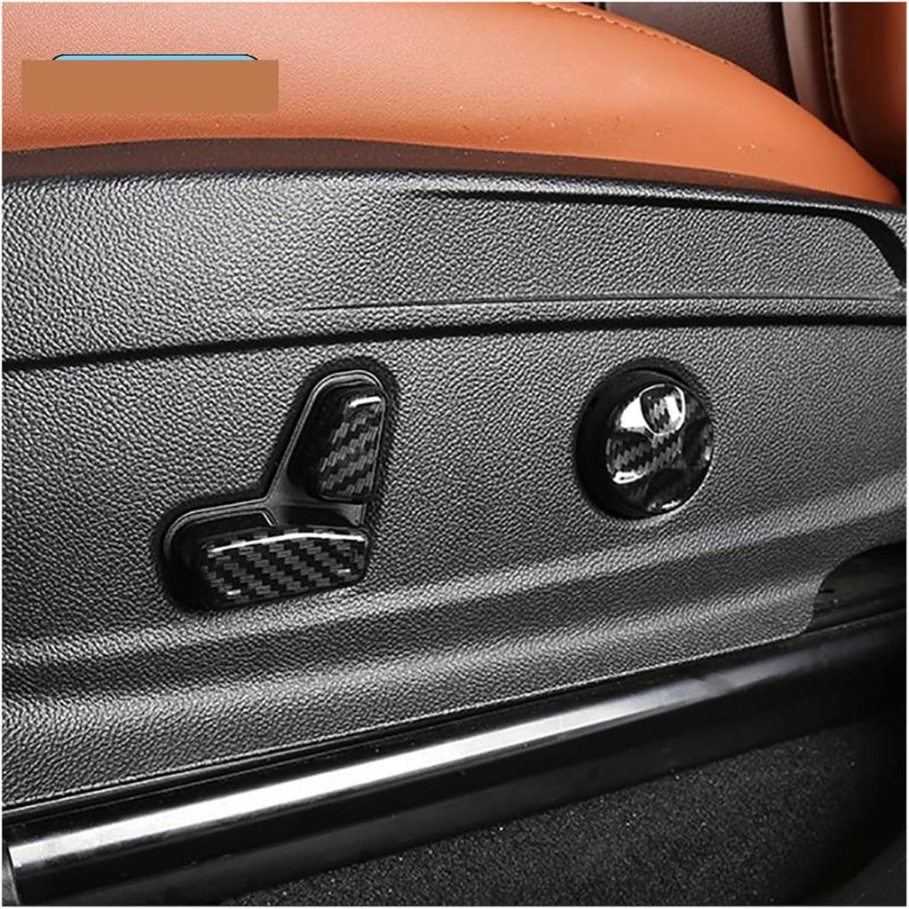 Car Fit for Seat Adjustment Button Trim Cover Fit for Alfa Romeo Giulia Interior Modification Accessories Seat Adjust Button Switch(Black/Silver)