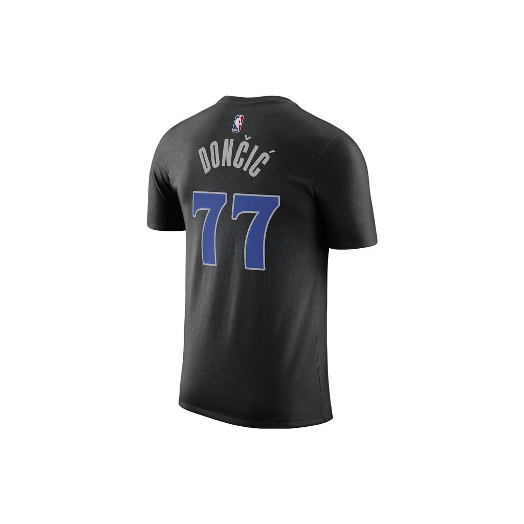 Nike Футболка с коротким рукавом Dallas Mavericks Luka Doncic City Edition 77 Graphic, мужские топы, черные FN1209-020