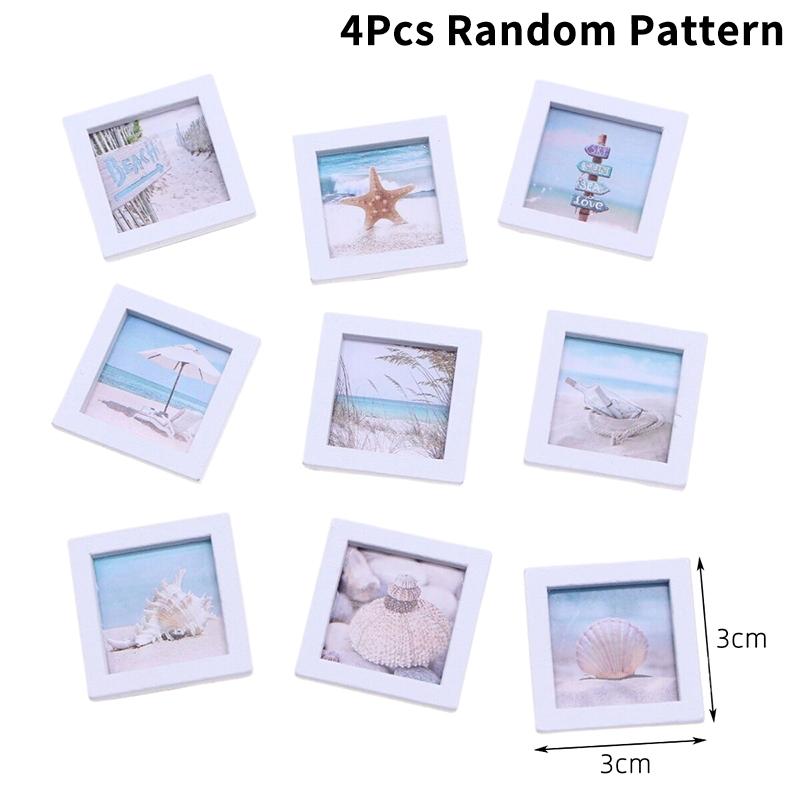 

1Комплект 1:12 кукольных домиков Миниатюрный летний пляж Фоторамка Пейзаж Фреска Настенное украшение Модель Декор Игрушка Кукольный дом Аксессуары as the picture