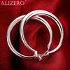 925 Sterling Silver 33mm Big Circle Round Hoop Earring For Women Unusual Earrings 2025 Trend Christmas Jewelry
