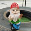 Einweihungsgeschenke für Gärtner Freche Mittelfinger-Gnom-Statue, Harz-Gartenzwerg-Ornament, Lustige Kreative Garten-Geste Zwerg-Dekoration