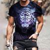 Tiger Graphic Men's Trend T-Shirts Summer Short Sleeve Street 3D Animal Print Fashion T Shirt 6XL Large Size O-Neck Casual Tops