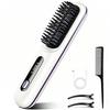 AJL Heat Brush Cordless Iron Straight Minus Ion Static Electricity Prevention Digital Display Type-C Rechargeable 160-200C USB 3-Stage Temperature