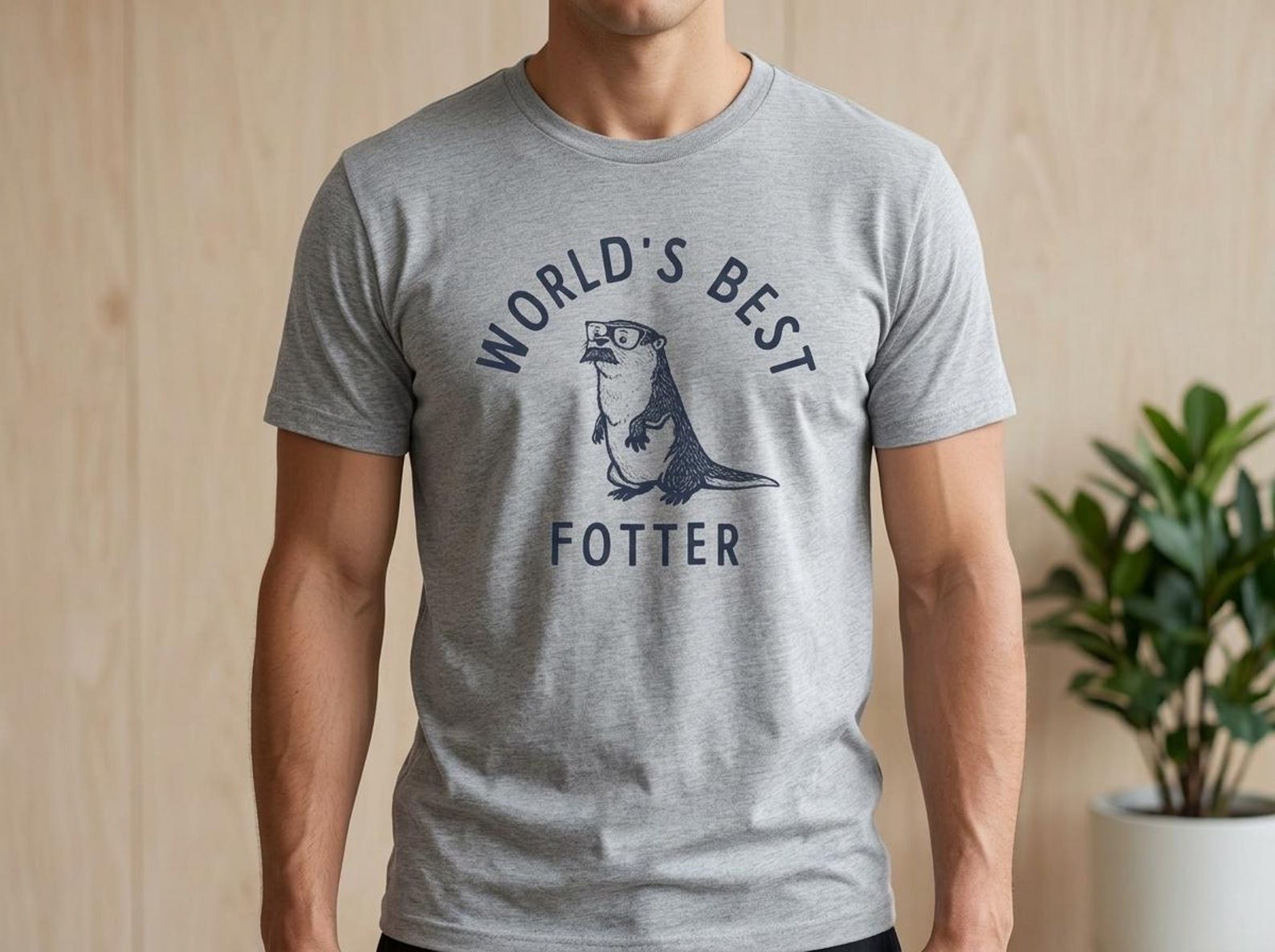 Funny Otter T-Shirt, World s Best Father tee, Father s Day Gift M