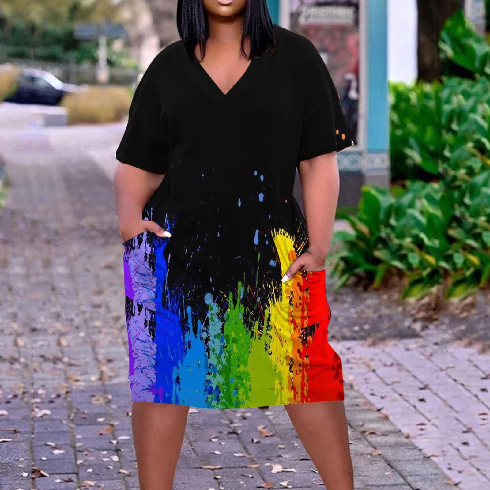 Женское платье с V-образным вырезом и коротким рукавом. Летние платья. Платье-рубашка — фото 6