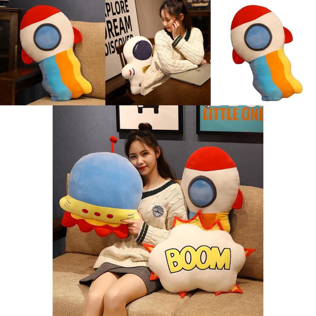 Space Explorer Rocket Ship Plush Toy Pillow Cushion