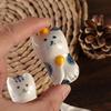 Hand-Painted Ceramic Chopstick Holder Pen Holder Cartoon Cat Japanese Ceramic Small Ornament Chopstick Holder Chopstick Holder Pillow