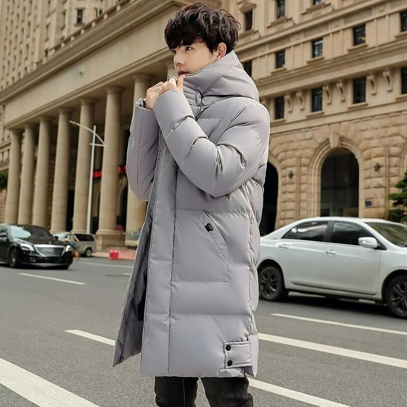 M-8XL Übergröße Mittellange Wattierte Jacke Herren Winter Locker Kapuzenwattierte Jacke Warmer Mantel Dick Wattierte Jacke