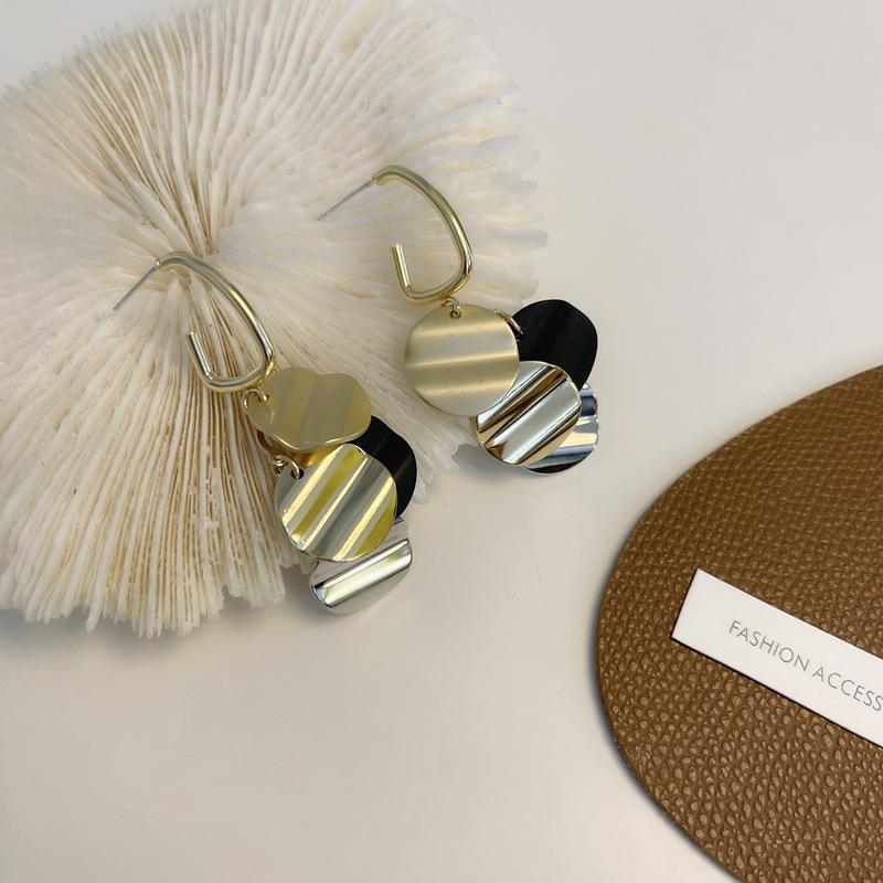 Metal Disc Drop Earrings For Women Girls Holiday Party Gift Geometric Ear Accessories Fashion Jewelry Luxury Earrings