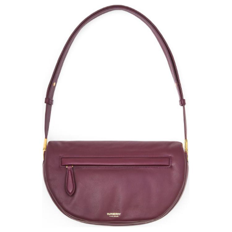 

Burberry Olympia Adjustable Shoulder Strap Ombre Lambskin Half Moon Bag Women handbags Dark-Chestnut 80491731 Basic Set (Bag+Dust Bag)