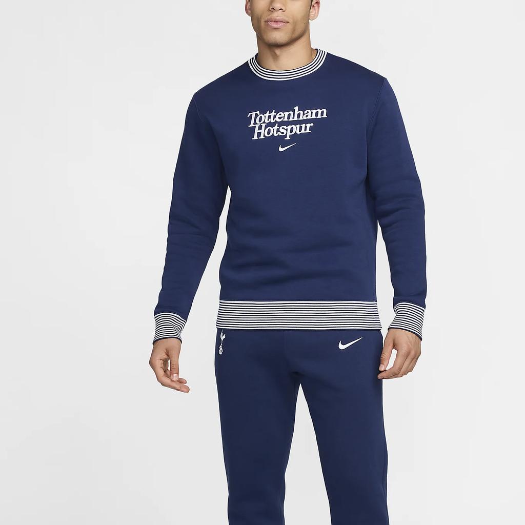Nike Club Tottenham Hotspur Striped Letter Football Sports Soft Crewneck Sweatshirt Men Sweatshirt Binary-Blue FQ3011-424