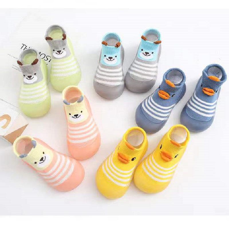 Spring/Autumn Non-Slip Soft Sole Baby Sock Shoes - Yellow Duck High-Top for Boys & Girls