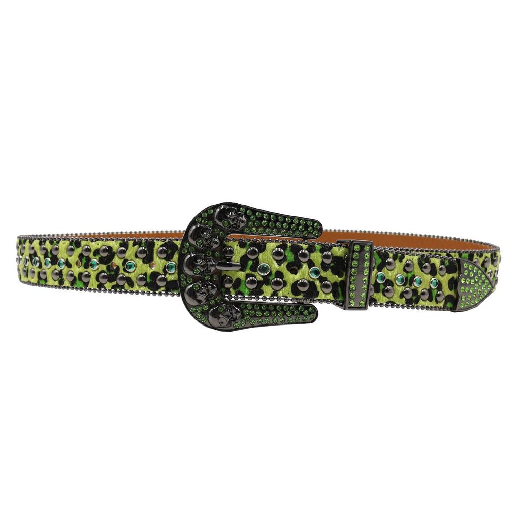 Punk European-American Skull Rhinestone Hip Hop Belt
