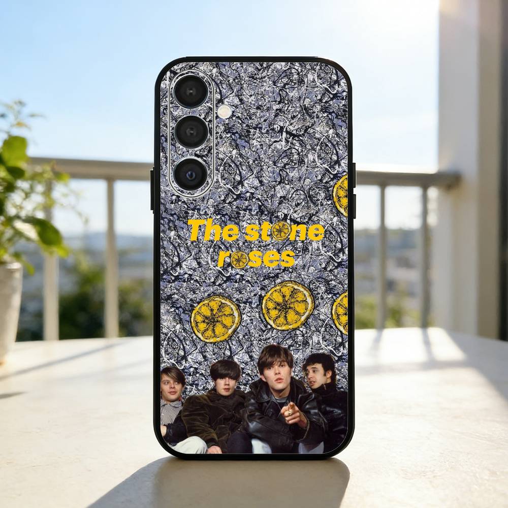 Band The S-Stone R-Roses Phone Case For Samsung A73,72,71,A52,51,40,41,A22,A32,31,A13, Soft Black Shell