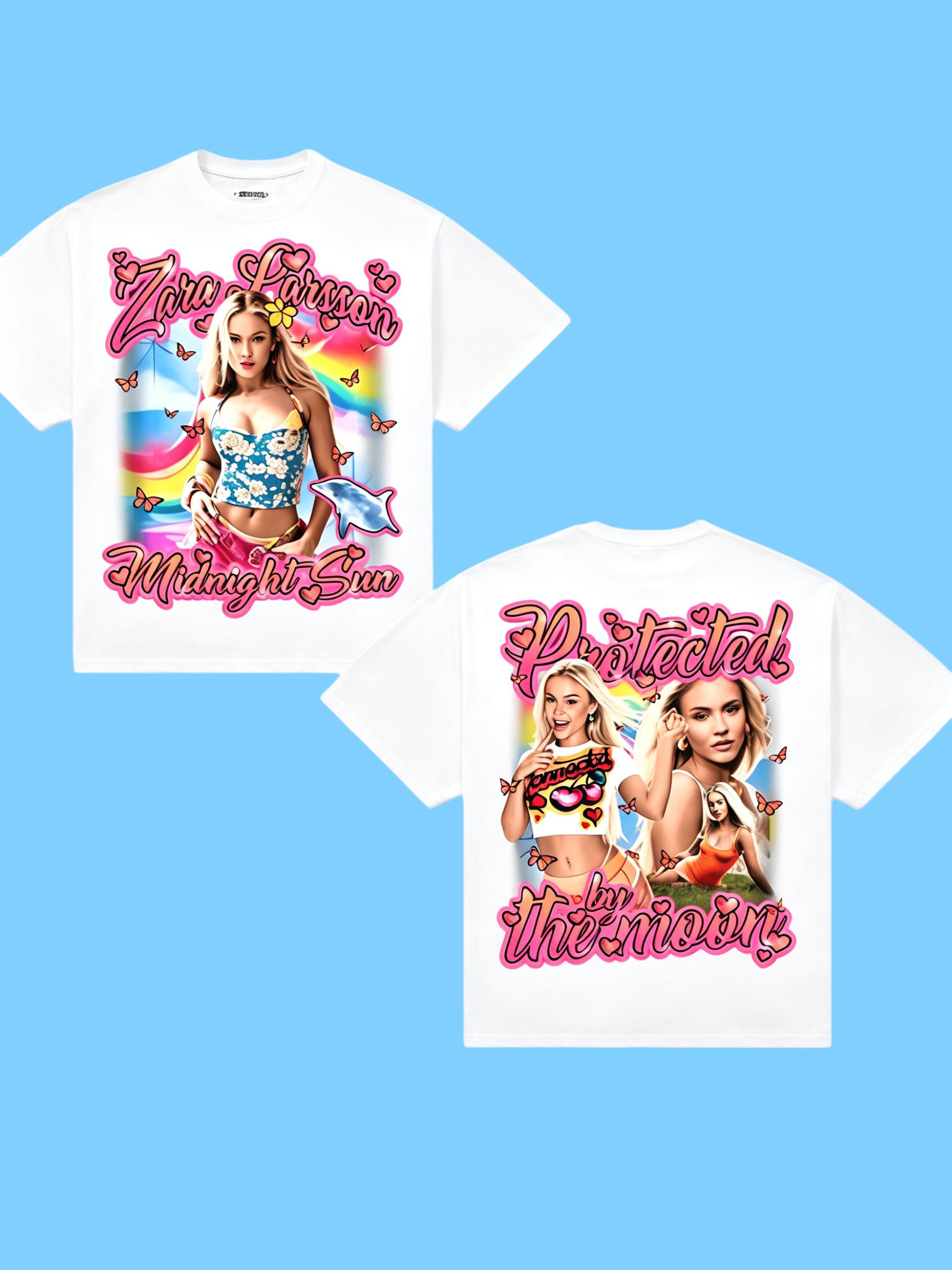 

Singer Zara Larsson Tee 2026 Summer New Midnight Sun Photo Tour Tee 100 Cotton High Quality Cartoon Print Round Neck Unisexs Tees 3XL