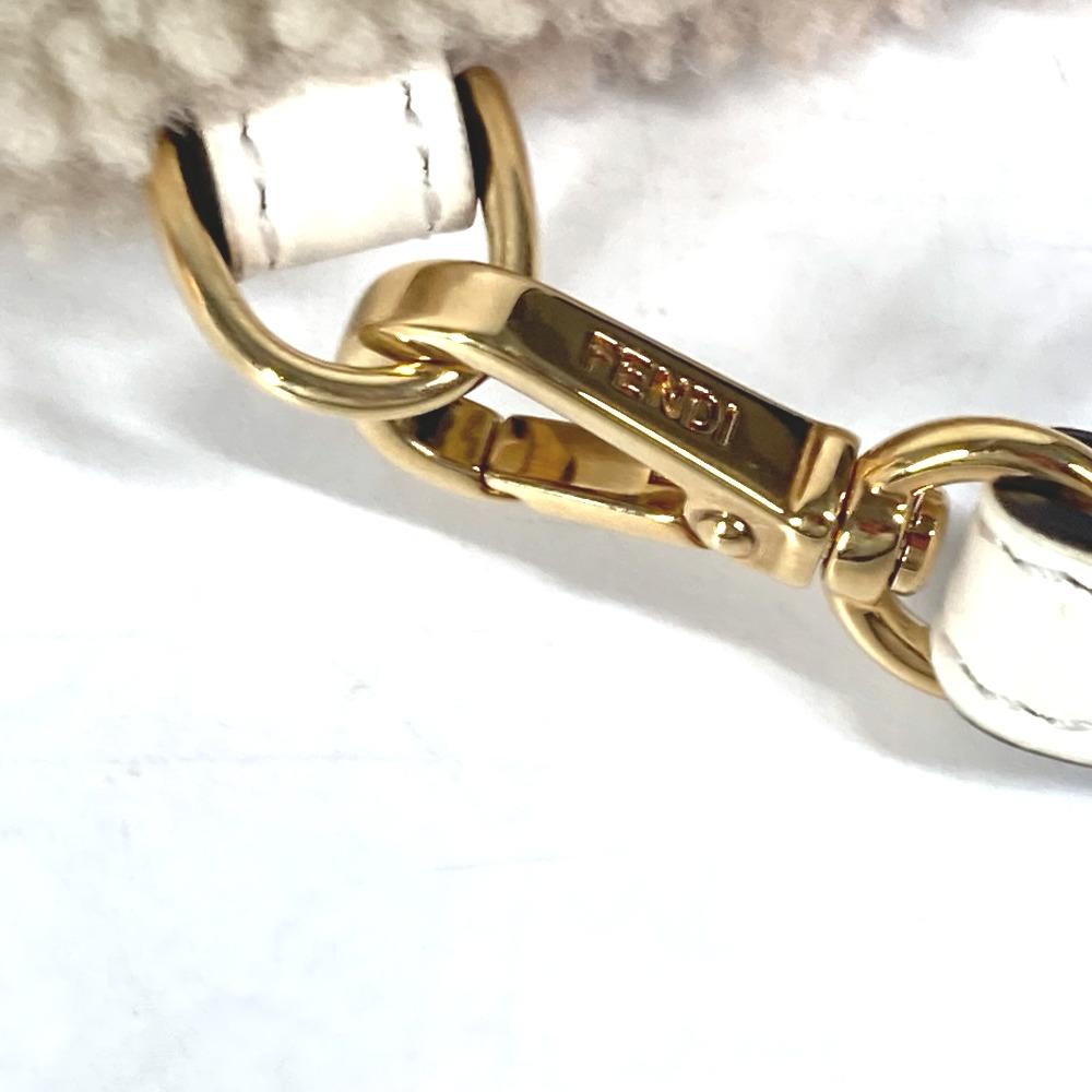 Fendi 8N0178 Lammfell Logo bore Tasche Beutel mit Riemen Clutch Bag