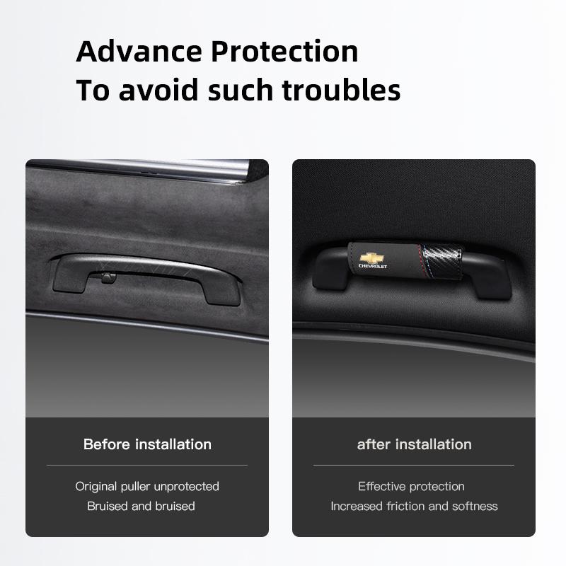 2 Stück Leder Auto Dach Armlehnenabdeckung Auto Türgriff Abdeckung für Chevrolet Corvette Montana TrailBlazer Silverado Traverse