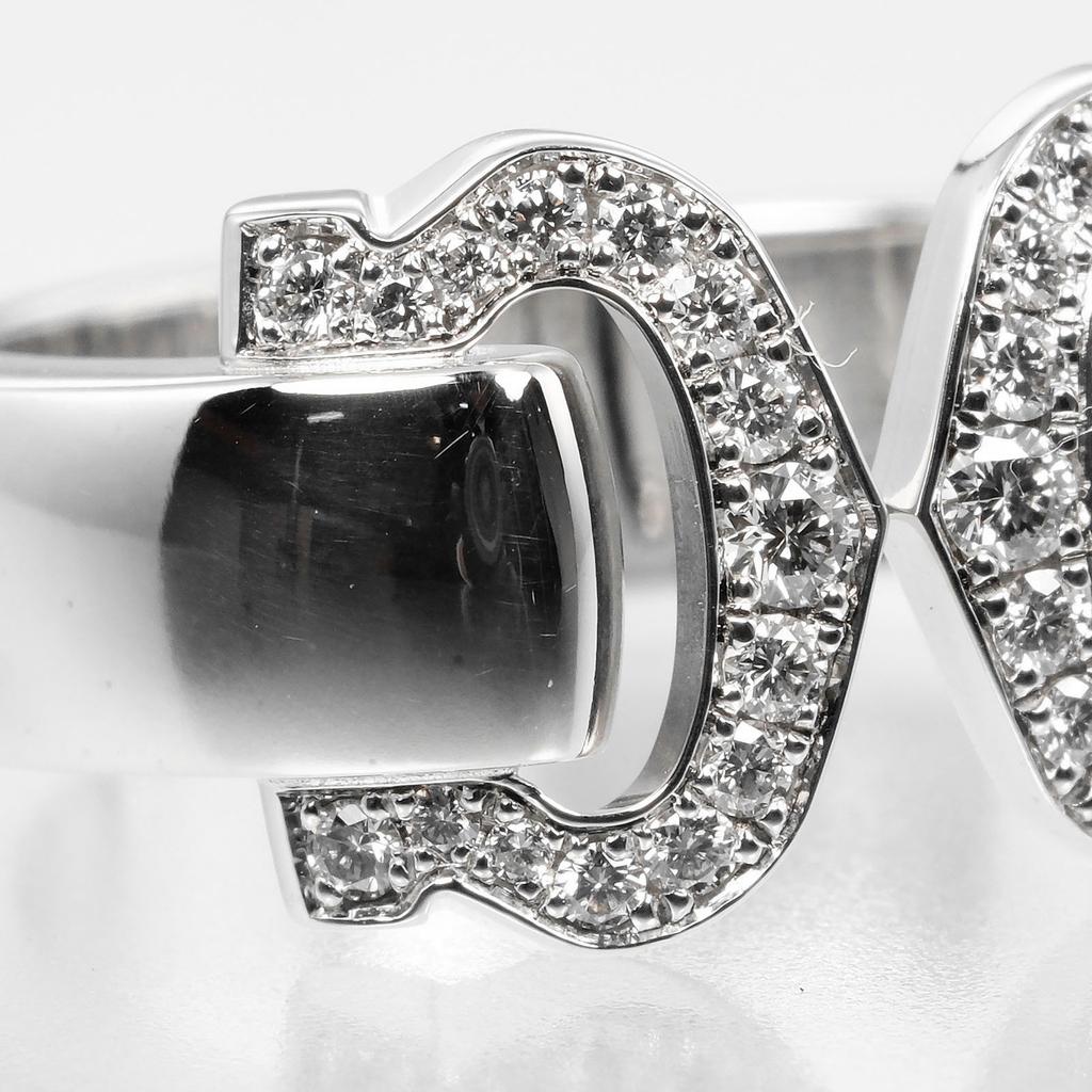 Cartier 2C Bokuruse Ring K18 White Gold/diamond #4.5(US Size) 9.27g Women Used