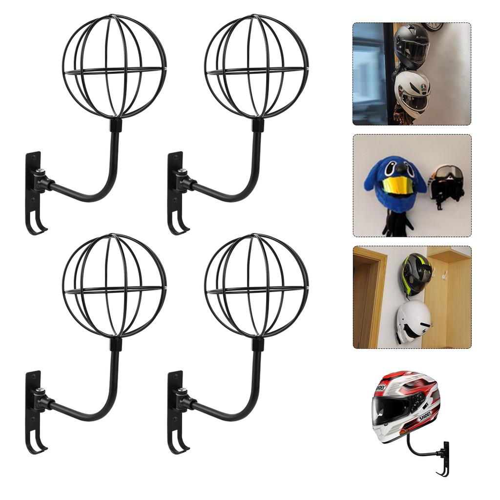 Helmet Hanger Wall Mount 180° Motorcycle Bicycle Helmet Rack Motorbike Cycling Clothes Coat Jacket Cap Bag Wig Key Display Rack