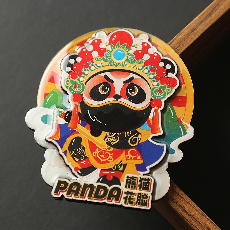 Cartoon Cute Panda Refrigerator Sticker Chinese Style 3d Cartoon Refrigerator Magnet Resin Fridge Magnet for Kitchen Decoration
