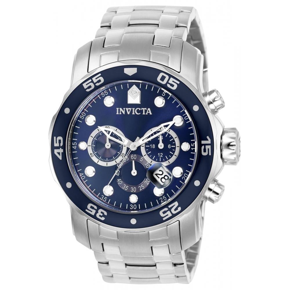 

Pro Diver 48mm 0070 [] [invictor] Часы кварцевый корпус серебристый ремешок из нержавеющей стали синий циферблат