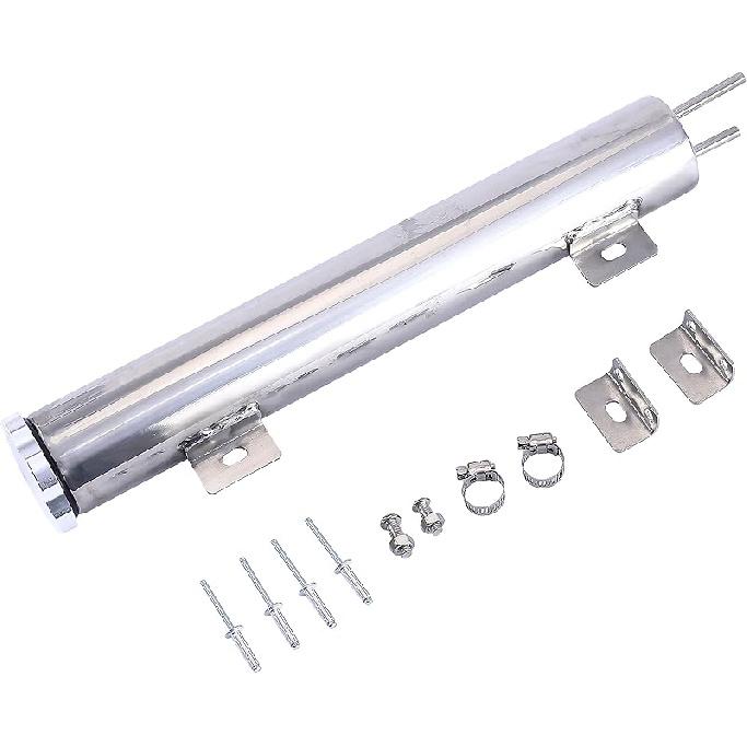 Radiator Coolant Over Flow Puke Tank Can 2 X 10 Inch Polished Stainless Steel 12 OZ 2'' X 10''
