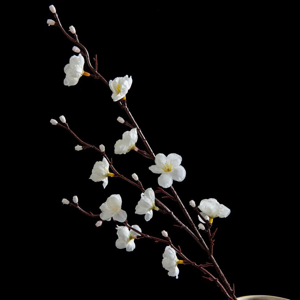 Artificial Flowers Silk Plum Blossom Peach Branch New Year Festival Home Vase Table Outdoor Garden Wedding Party Decor DIY Gifts
