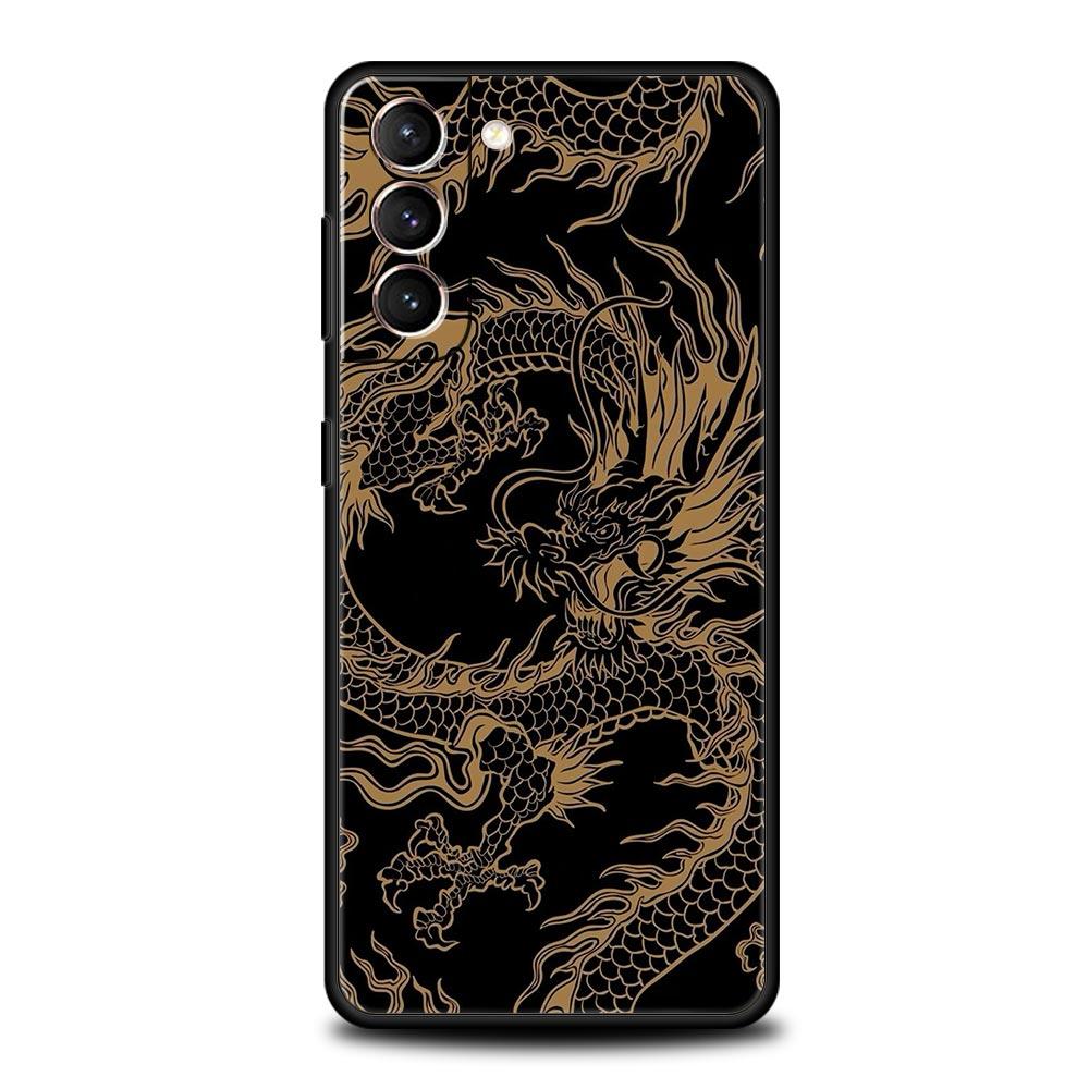 Phone Case For Samsung Galaxy S24 S23 S22 Ultra S20 S21 FE 5G S10 S9 Plus S10E S8 S7 Edge Cover Illusory Color Chinese Dragon