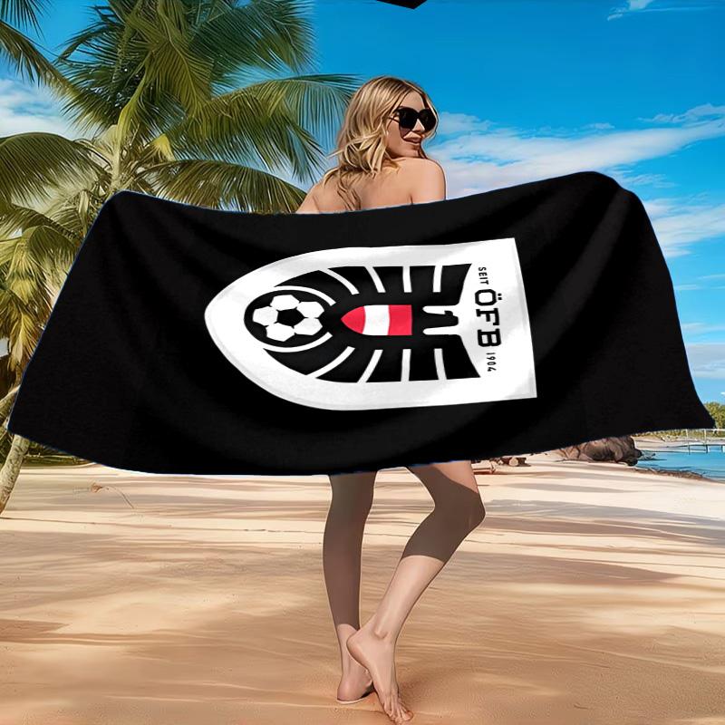 Asciugamano da Spiaggia Emblema Calcio Austria, Asciugatura Rapida, Facile da Curare, Adatto Sia per il Fitness che per le Vacanze al Mare, Essenziale Sportivo