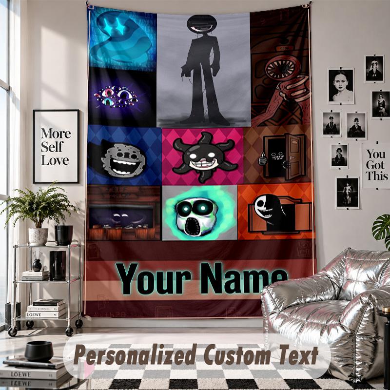 Wall Hanging Tapestry With Custom Name & Text, Doors Decorative Tapestry For Bedroom