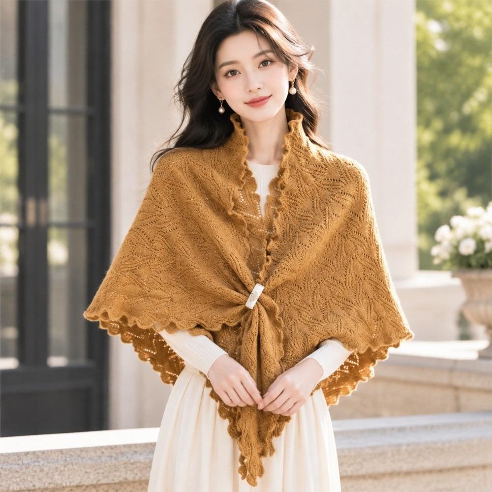 Solid Color Women Scarf Wool Blend Wool Bandana Fashion Triangle Scarf Autumn Winter
