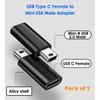 USB C To Mini USB Adapter 2 Pack, USB Type C Female To Mini USB 2.0 Type-B Male Adapter, Support Charging and Data Transfer, Compatible Digital