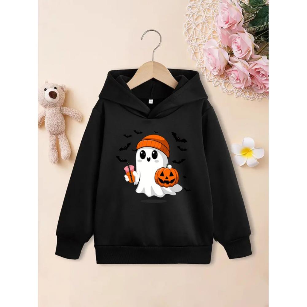 Halloween Girls' Casual Long-Sleeve Hoodie, Autumn And Winter Sports Top for Girls Outdoor Hoodie